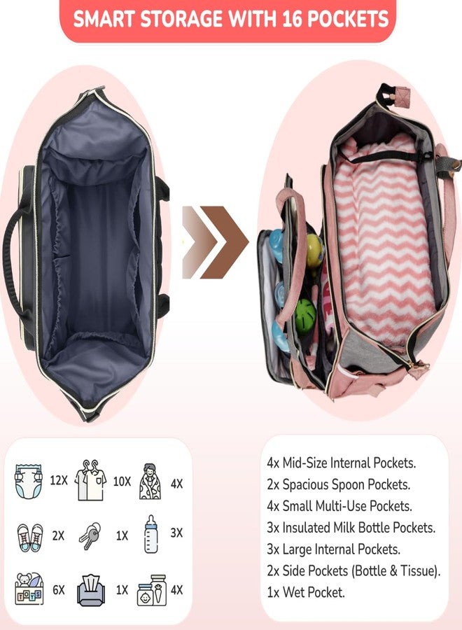 MAMMA Dual Partition Diaper Bag For Mothers for Travel, Baby Bag for Mother Travel,16 Pockets Diaper Bags for Mom and Hospital Bag for Delivery Women,Unisex Baby diaper Bag with 9 Month Warranty - Image 4